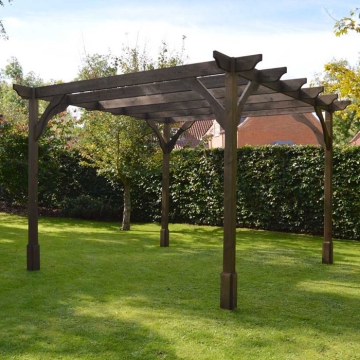 Premium Garden Pergola - 4 Post, Rustic Brown