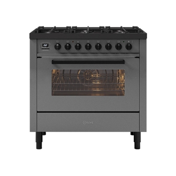 ILVE Torina 90cm Single Cavity Dual Fuel Range Cooker, Grigio Losso