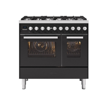 ILVE Torina 90cm Twin Cavity Dual Fuel Range Cooker, Matt Graphite