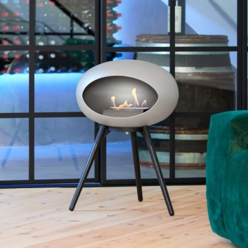 Le Feu Ground Low Bioethanol Fireplace, Nickel/Black