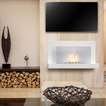  Alden 900mm Wall Mounted Bio Ethanol Fire Roomset