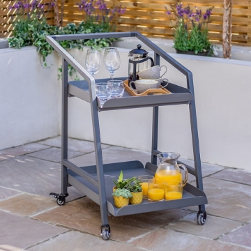 Maze Amalfi Aluminium 2-tier Trolley, Grey