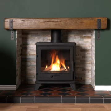 Penman Bassington Conventional Flue Gas Stove, Matt Black