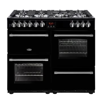 Belling Farmhouse 100DFT Black 100cm Dual Fuel Range Cooker