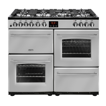 Belling Farmhouse 100DFT Silver 100cm Dual Fuel Range Cooker