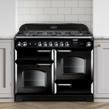 Rangemaster Classic 110cm Dual Fuel Range Cooker, Black