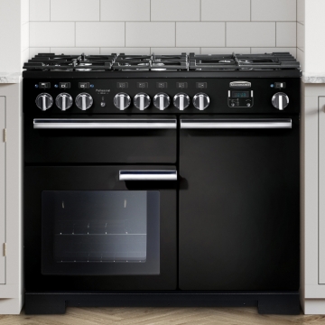 Rangemaster Professional Deluxe 100cm Dual Fuel Range Cooker, Black