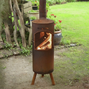 Bonfeu BonGiano LP Outdoor Fireplace, Corten