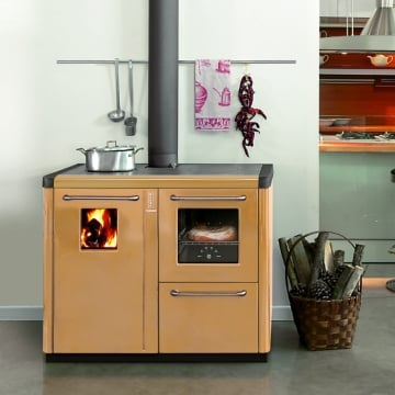 Thermorossi Bosky F30 EV05 Wood Burning Boiler Cooker, Beige