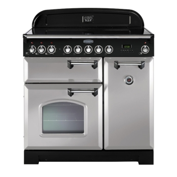 Rangemaster Classic Deluxe 90cm Ceramic Electric Range Cooker, Royal Pearl 