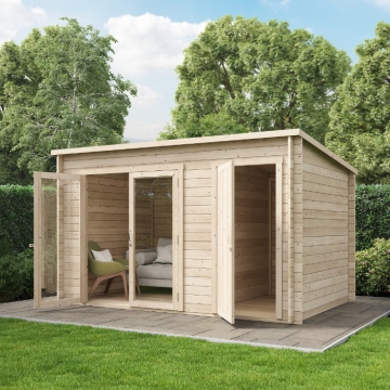 Darton Pent Log Cabin Garden Room - 12ft x 8ft