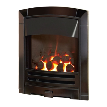 Flavel Decadence HE Gas Fire, Black Nickel