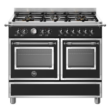 Bertazzoni Heritage Series 100cm 6 Burner Electric Double Oven, Nero Matt Black