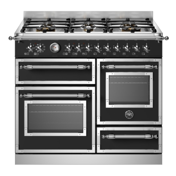 Bertazzoni Heritage Series 100cm 6 Burner Electric Triple Oven, Nero Matt Black