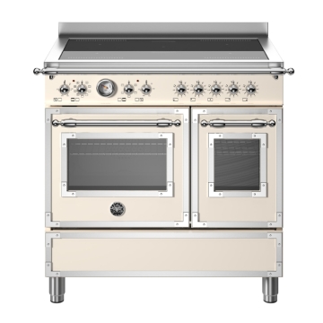 Bertazzoni 90cm Heritage Series Induction Top Electric Double Oven, Avorio Ivory