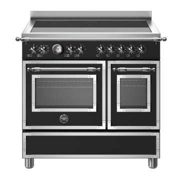 Bertazzoni 90cm Heritage Series Induction Top Electric Double Oven, Nero Matt Black