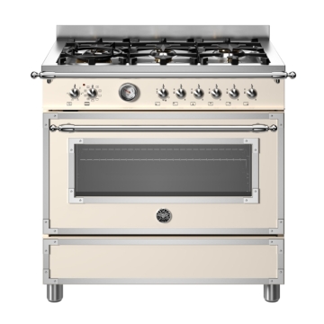 Bertazzoni 90cm Heritage Series 6 Burner Electric Oven, Nero Matt Black