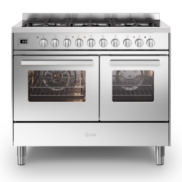 ILVE Torina 100cm Twin Cavity Dual Fuel Range Cooker, Matt Graphite