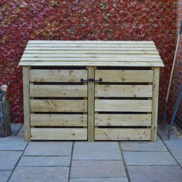 Light Green Hambleton Log Store with Double Doors