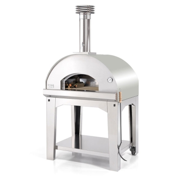 Fontana Mangiafuoco Stainless Steel Wood-Fired Pizza Oven with Trolley