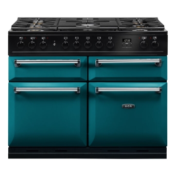 AGA Masterchef Deluxe 110cm Dual Fuel Range Cooker, Salcombe Blue