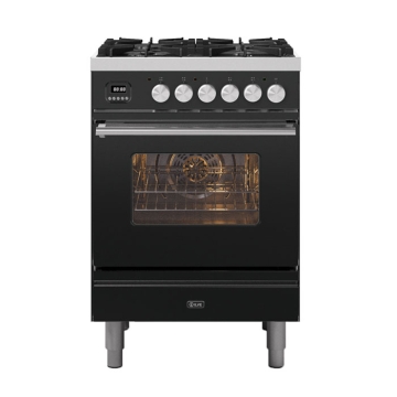 ILVE Roma 60cm Single Cavity Dual Fuel Range Cooker, Matt Graphite