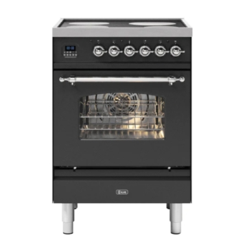 ILVE Milano 60cm 4 Zone Induction Range Cooker, Gloss Black