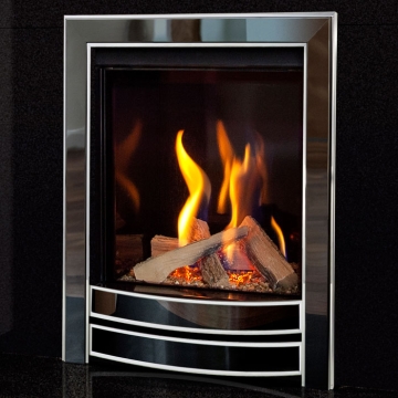 Passion HE Gas Fire, MM Signature Fascia Black Nickel 7 Chrome