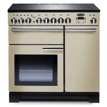 Rangemaster Professional Deluxe 90cm Induction Electric Range Cooker, Cream