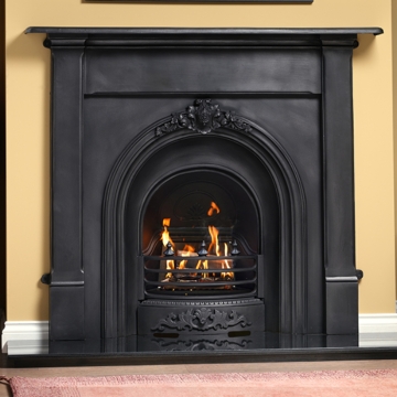 Carron Prince Cast Iron Arched Insert, Black