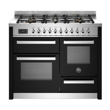 Bertazzoni 110cm Professional Series 6-Burner Electric Triple Oven, Nero Black