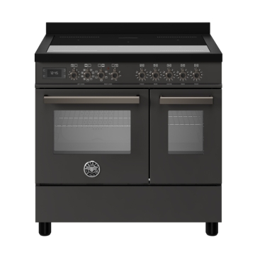 Bertazzoni 90cm Professional Series Induction Top Electric Double Oven, Carbonio Black