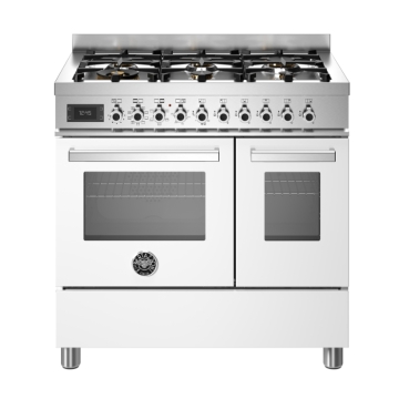 Bertazzoni 90cm Professional Series 6-Burner Electric Double Oven, Bianco White