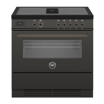 Bertazzoni 90cm Professional Series Air-Tec Induction Top And Integrated Hood, Carbonio Black