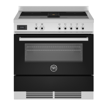 Bertazzoni 90cm Professional Series Air-Tec Induction Top And Integrated Hood, Nero Black