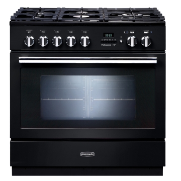 Rangemaster Professional FXP 90cm Dual Fuel Range Cooker, Gloss Black