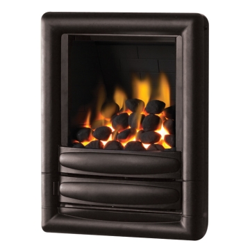 PureGlow Carmen Hole in the Wall Gas Fire, Pure Black