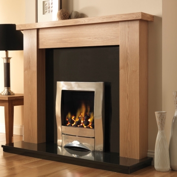 PureGlow Stanford Oak Finish Fireplace Suite