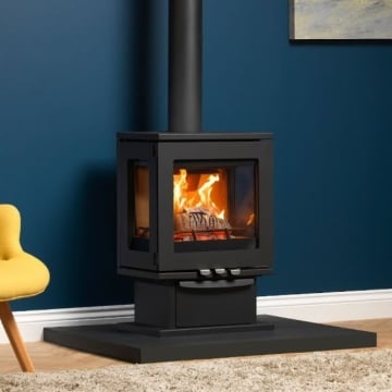 Purevision Linear LPV5 3-Sided 5kW Wood Burning Stove