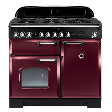 Rangemaster Classic Deluxe 100cm Dual Fuel Range Cooker, Cranberry