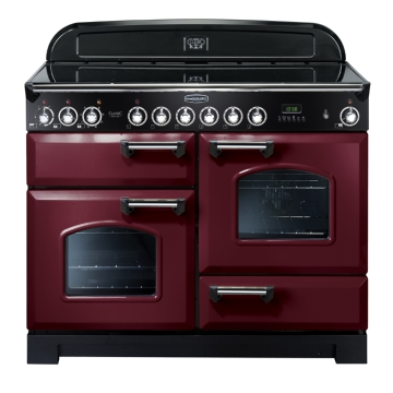 Rangemaster Classic Deluxe 110cm Ceramic Electric Range Cooker, Cranberry 