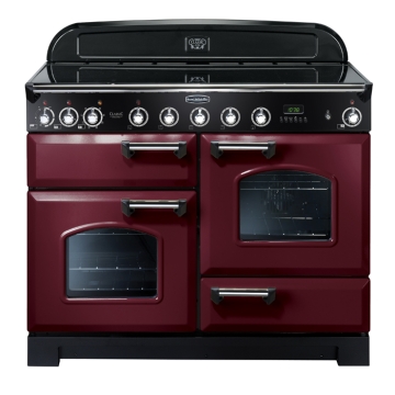 Rangemaster Classic Deluxe 110cm Induction Electric Range Cooker, Cranberry 