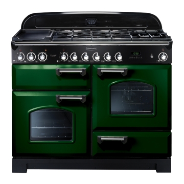 Rangemaster Classic Deluxe 110cm Dual Fuel Range Cooker, Racing Green 