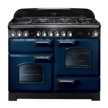 Rangemaster Classic Deluxe 110cm Dual Fuel Range Cooker, Regal Blue 