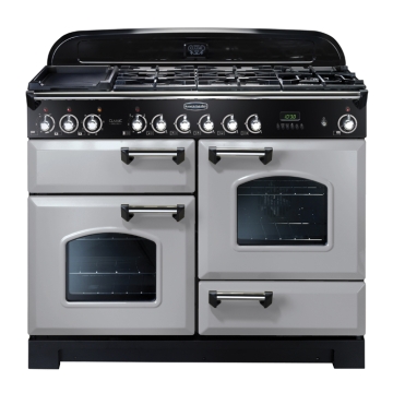 Rangemaster Classic Deluxe 110cm Dual Fuel Range Cooker, Royal Pearl