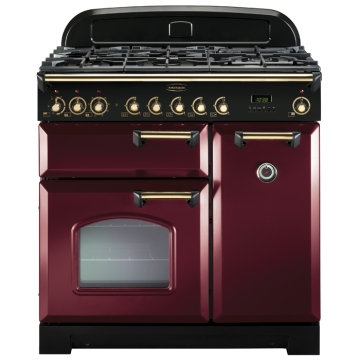 Rangemaster Classic Deluxe 90cm Dual Fuel Range Cooker, Cranberry