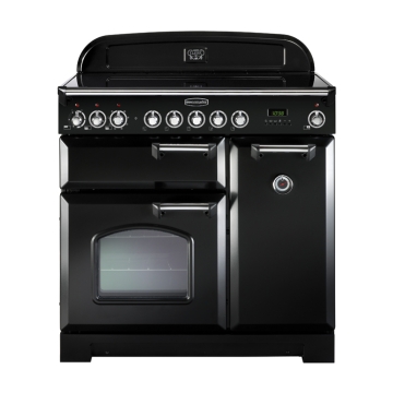 Rangemaster Classic Deluxe 90cm Induction Range Cooker, Gloss Black