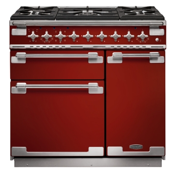 Rangemaster Elise 90cm Dual Fuel Range Cooker, Cherry Red