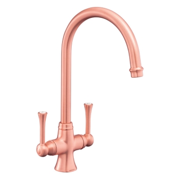 Rangemaster Estuary TES1BC Twin Lever Mixer Tap, Brushed Copper