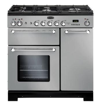 Rangemaster Kitchener 90cm Dual Fuel Range Cooker, Stainless Steel